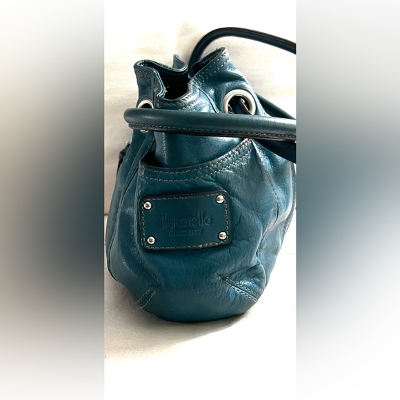 Blue Green Leather Shoulder Bag Handbag by Tignanello - Picture 7 of 16